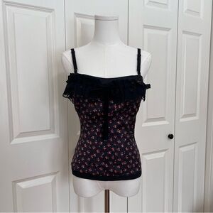 SOLD Vintage Dolce & Gabbana D&G Cherry Print Silk Corset Top